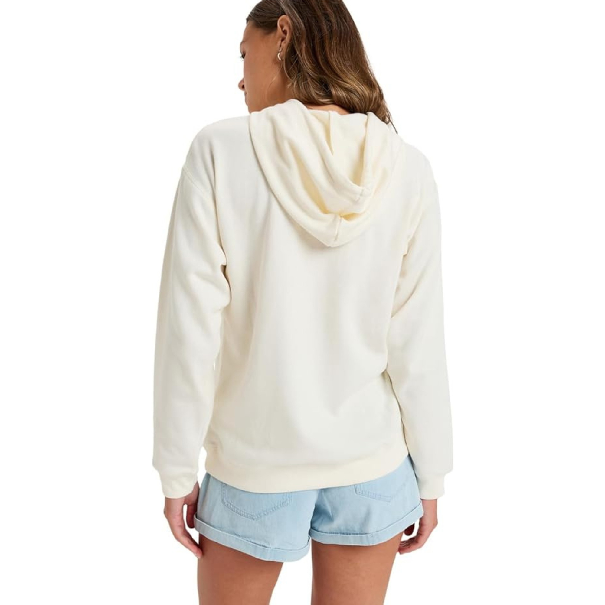 2025 Roxy Mujer Sudadera Con Capucha Saturdaze ERJFT04996 - Egret